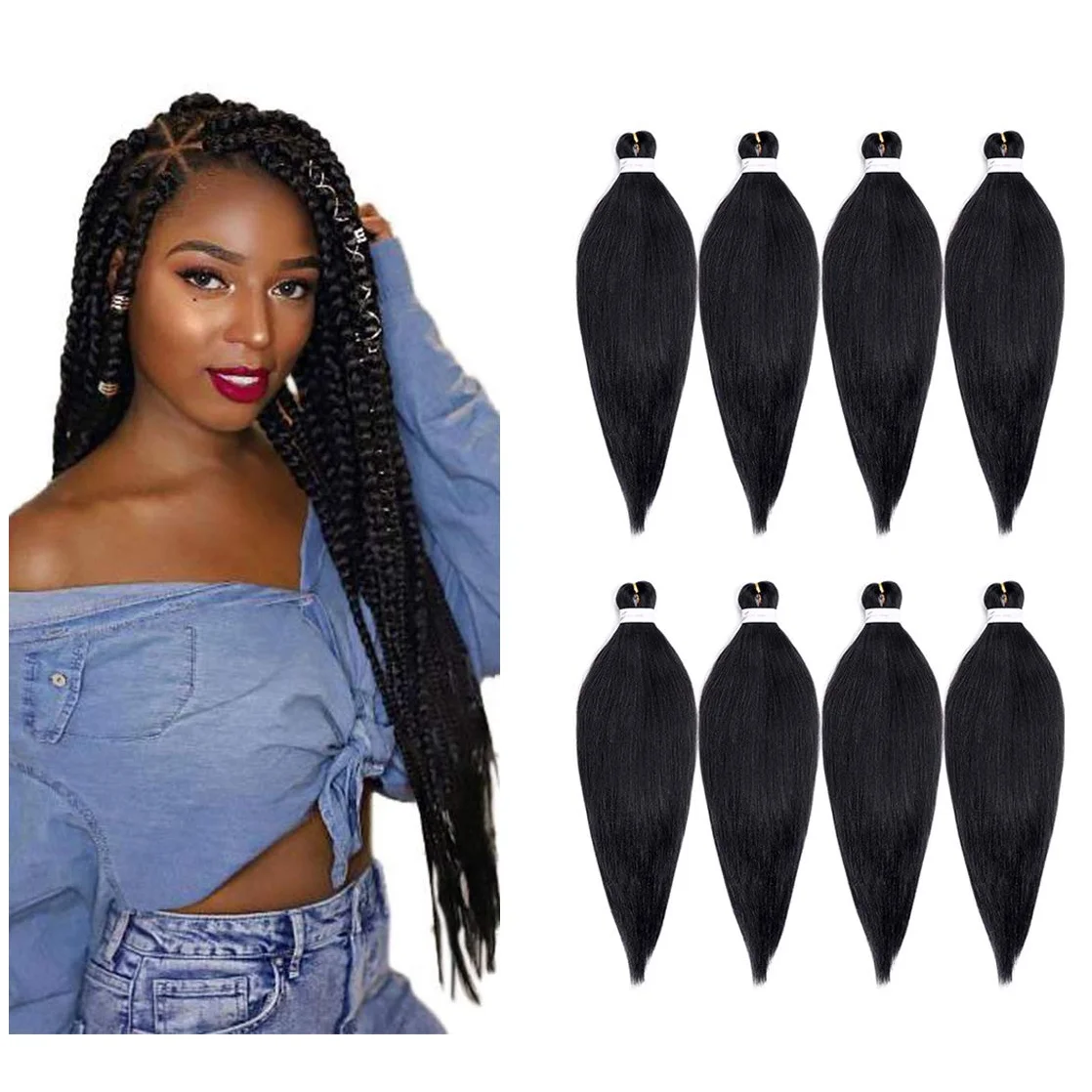 Easy Braiding Hair Ruwa Pre Stretched Synthetic Hair Pre Stretched