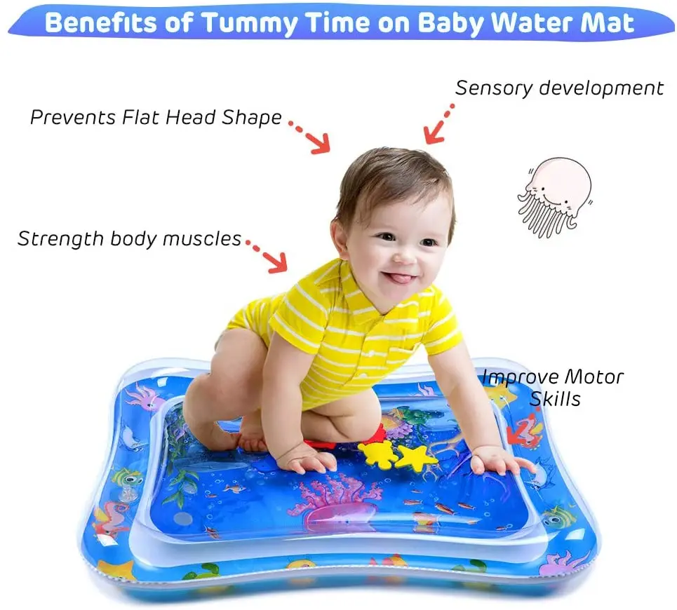 Baby Water Mat Infant Toy Inflatable Play Mat for 3 6 9 Months Newborn Boy Girl 