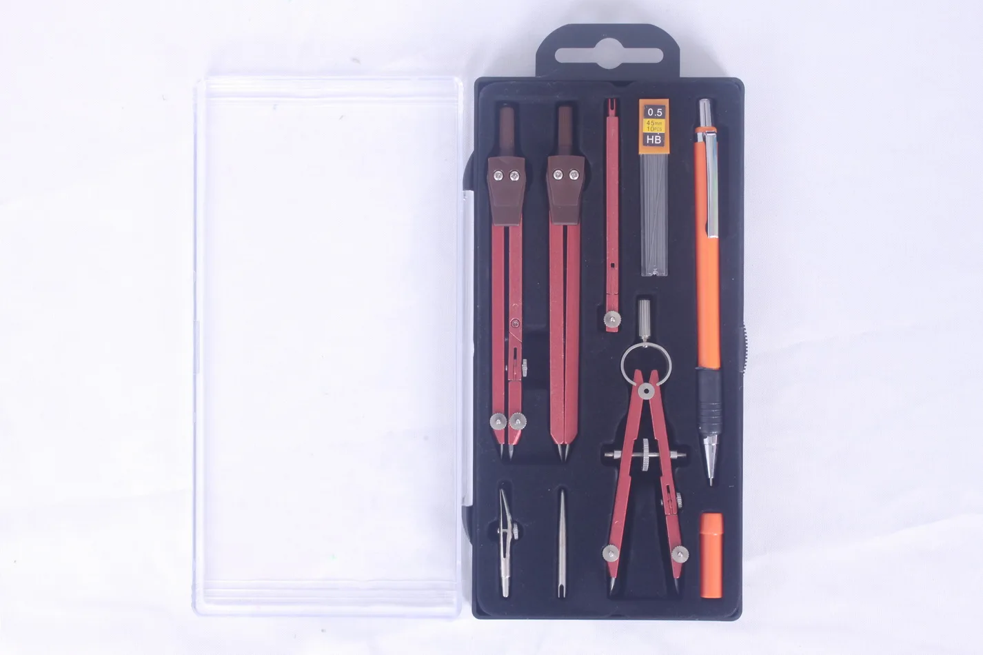 Wholesale Compass Set In Pvc Box With 3pcs Compasses And Mechanical Pencil For Math Geometric