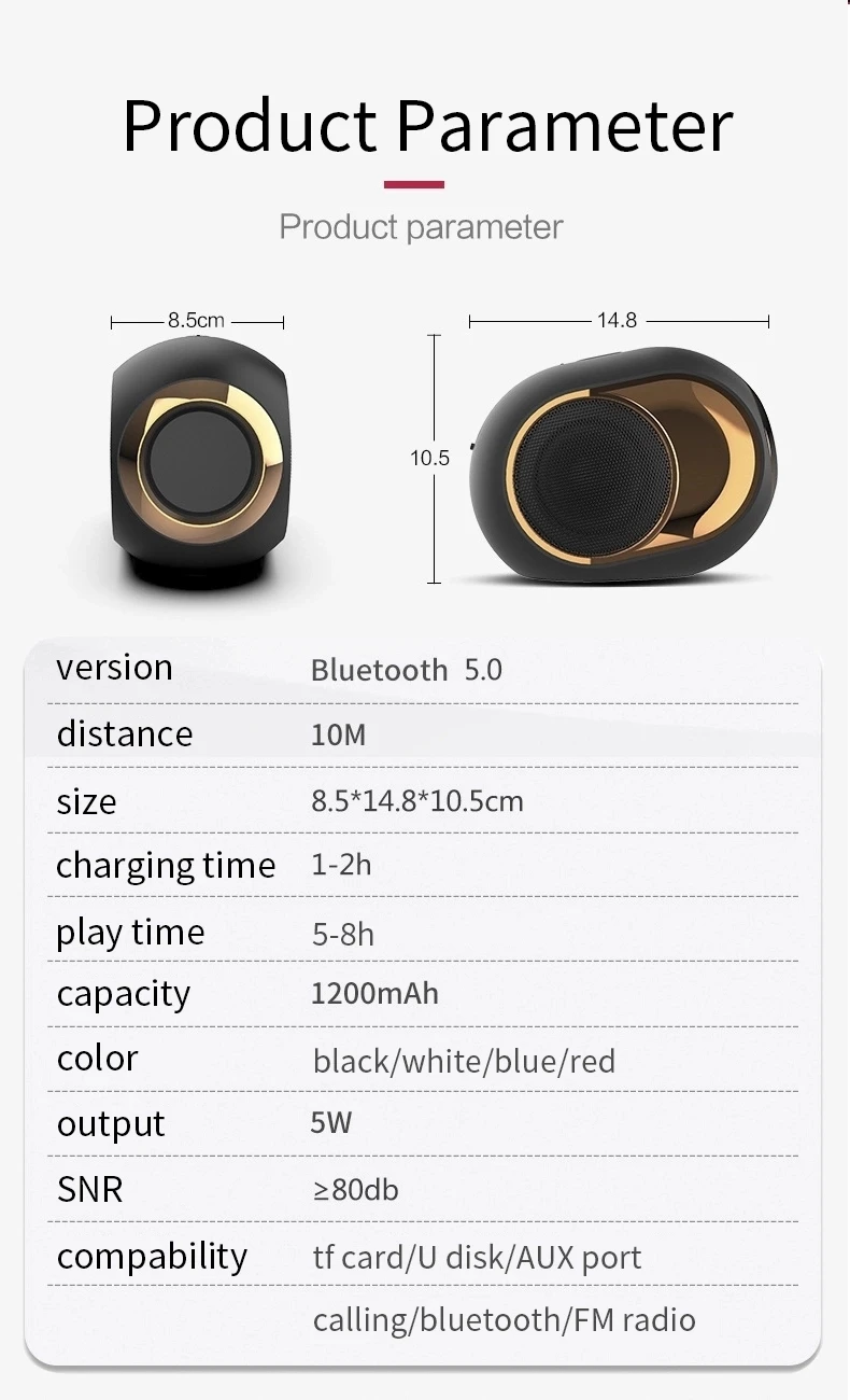 TWS portable blue tooth wireless speaker waterproof dust-proof bass stereo - ANKUX.COM