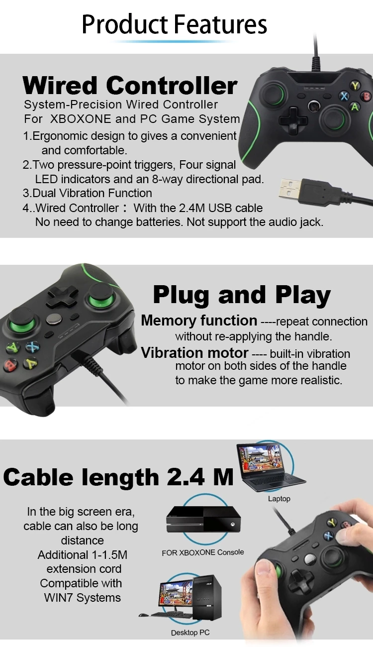 usb joystick controller with buttons on sides of handle