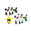 24 Pieces Mini Flashlights Keychain Colorful Pocket Flashlights Keychain for Camping Daily Kids Party Favors