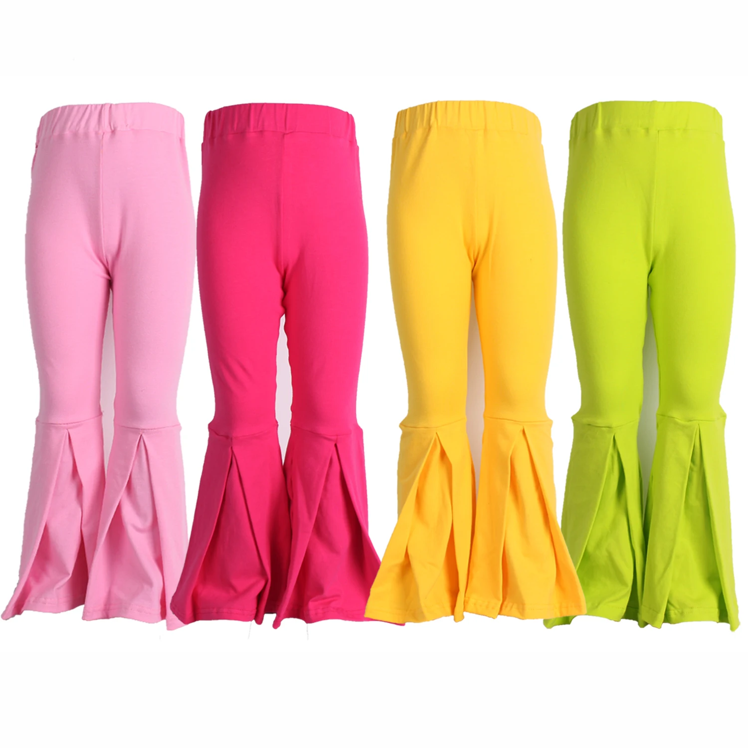 Toddler Girl Trouser Bellbottom Christmas Kid Ruffle Leggings Children's Candy Colors Pants