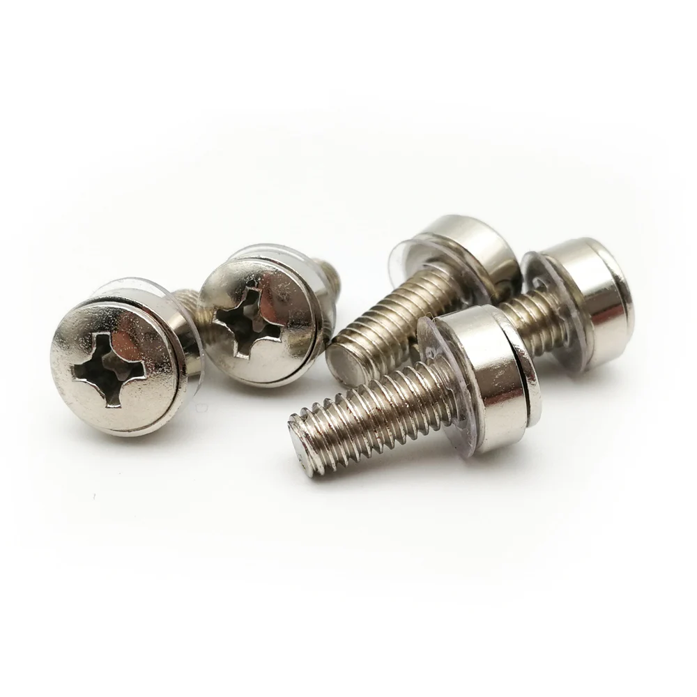 50 Pk Rack Mount M6 Cage Nuts Screws and Washers - Durable