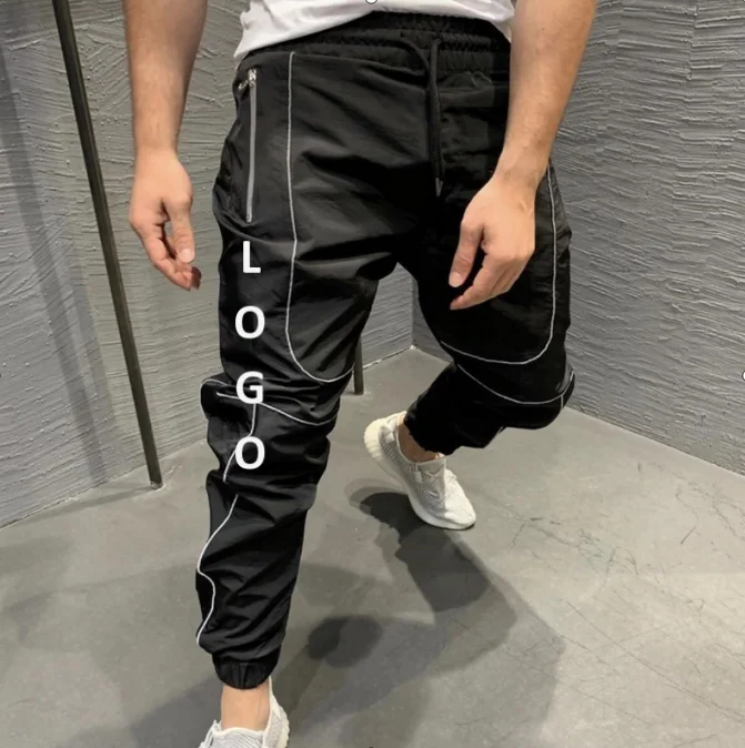 
Autumn Winter 2020 New Sports Night Running Reflective Small Foot Trend Fitness Basketball Pants 