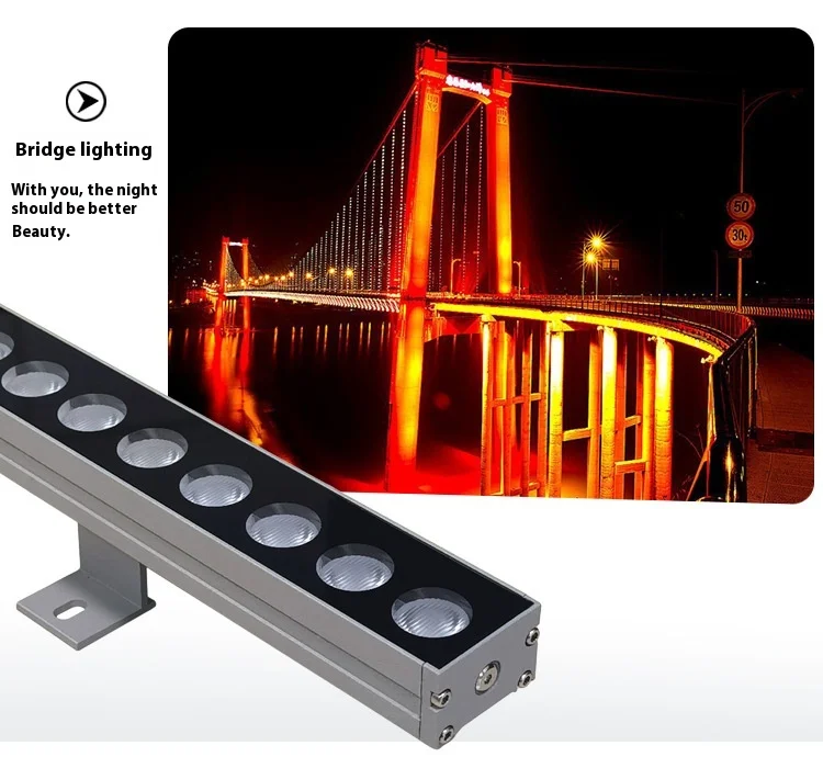 product high quality dmx hotel exterior led linear lights ip65 aluminum body wall washer for building and landscaping-5