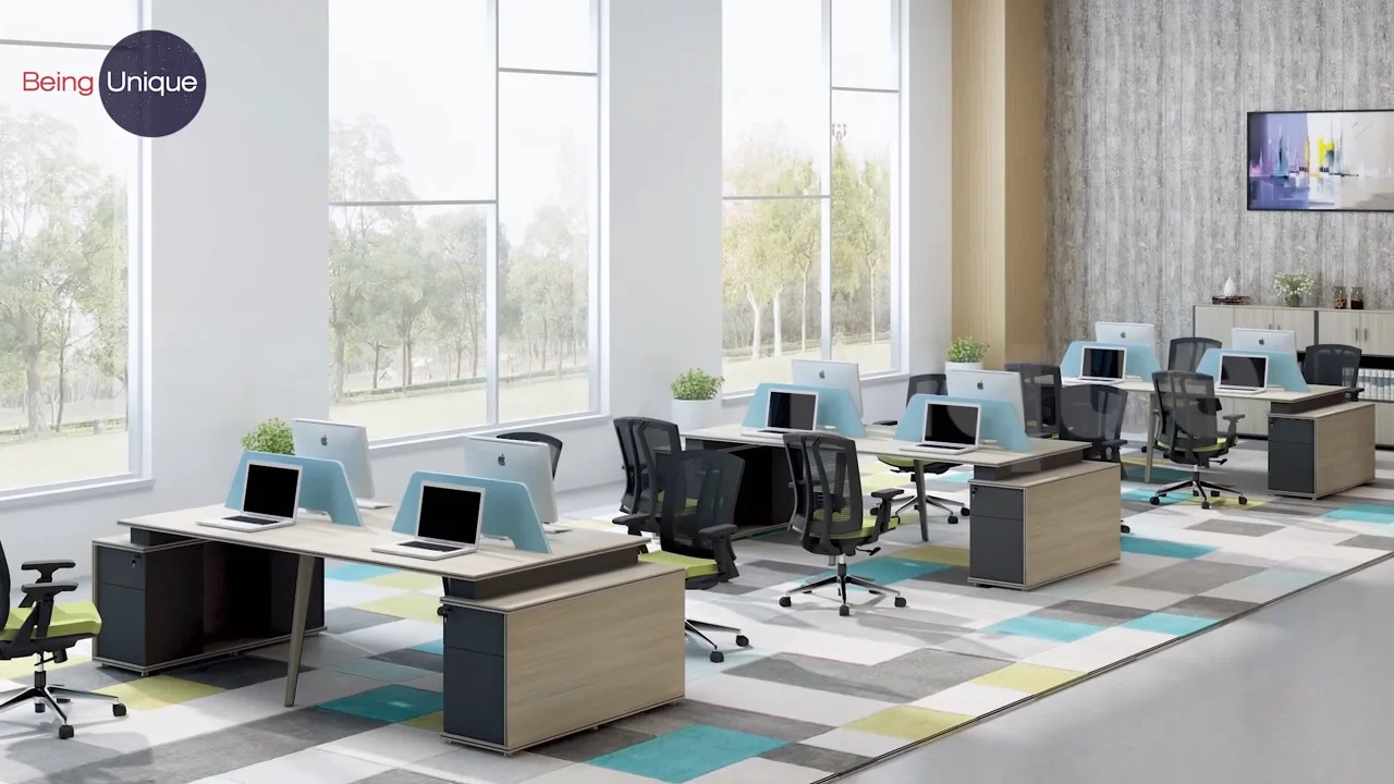 Combination Desk And Table Workstations Screen Partitions Cubicle