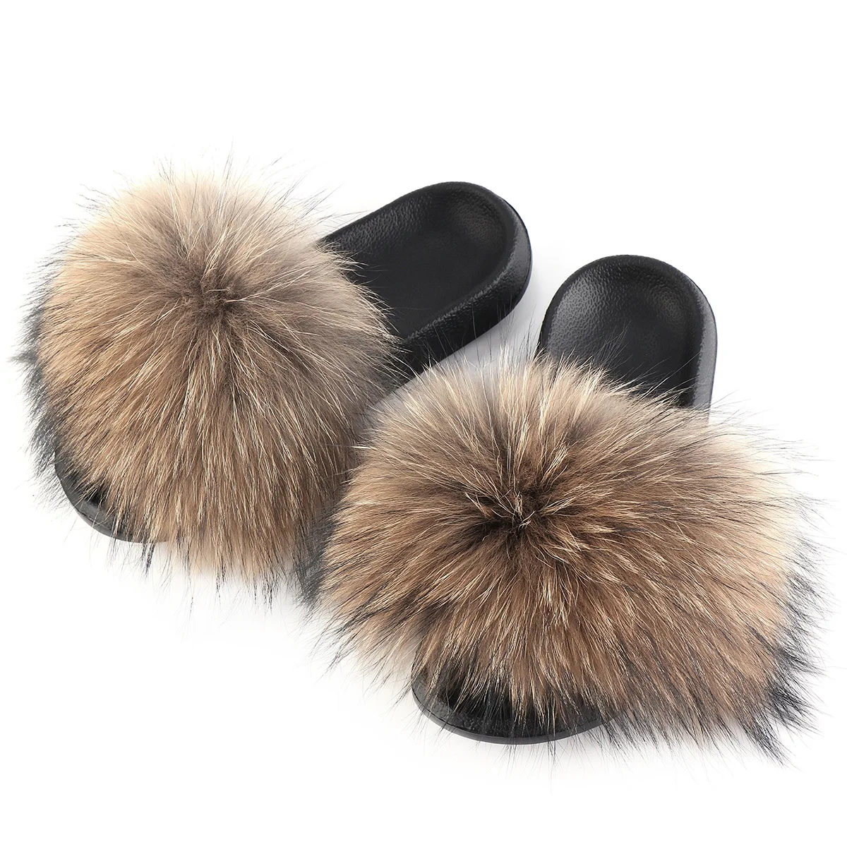 Wholesale Retro Color Furry Eva Slipper Woman Fur Sandal Fancy