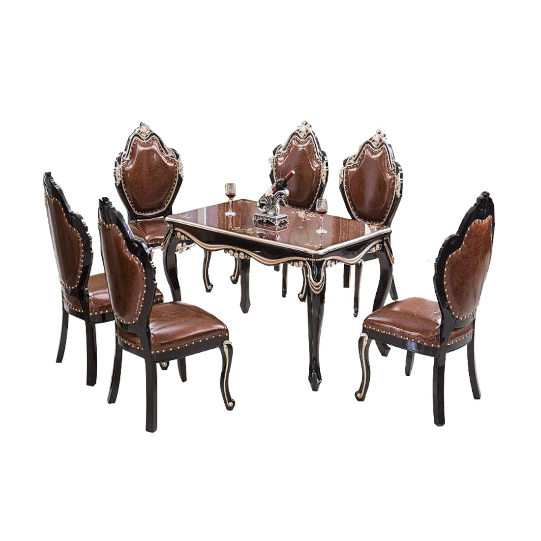 Chairs For A Wooden Dining Table  . The Soft Fabric Covering Offsets A Wood Table�s Hard Surface.