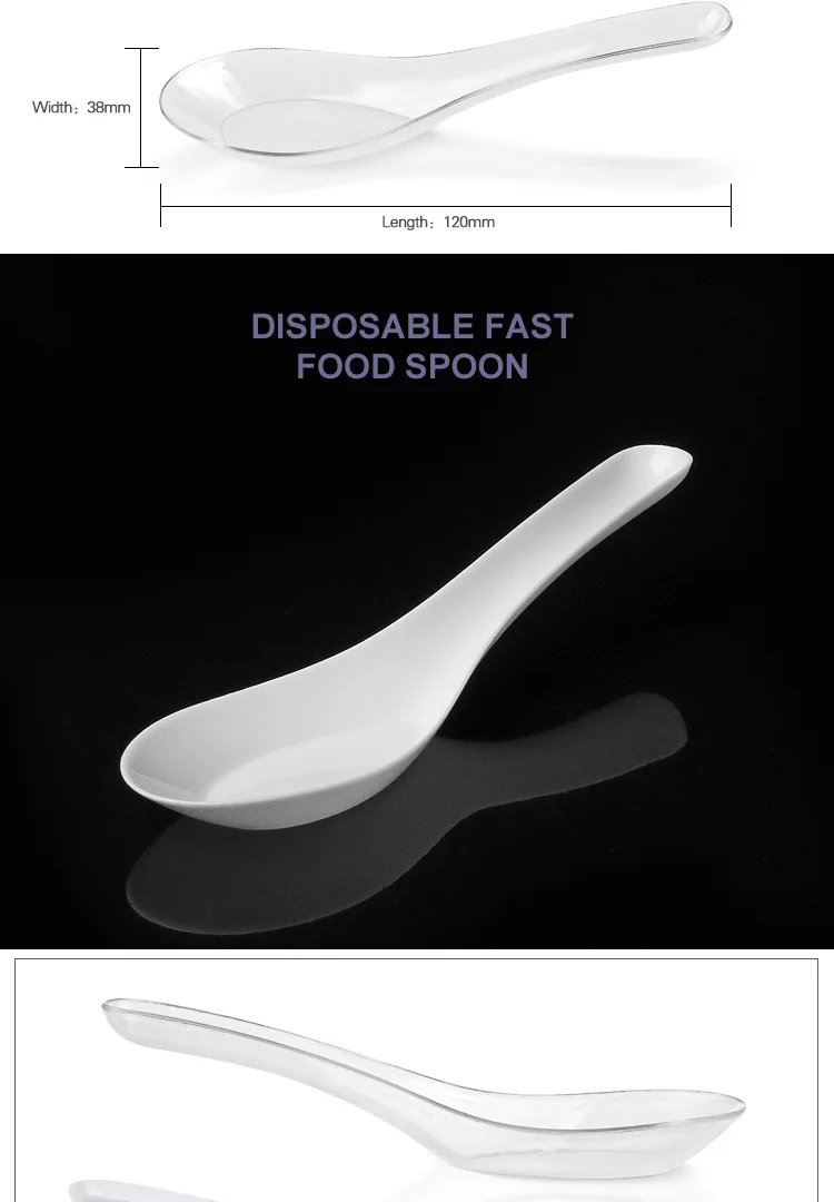 Ecofriendly High Quality Custom Disposable Plastic Chinese Soup Spoons