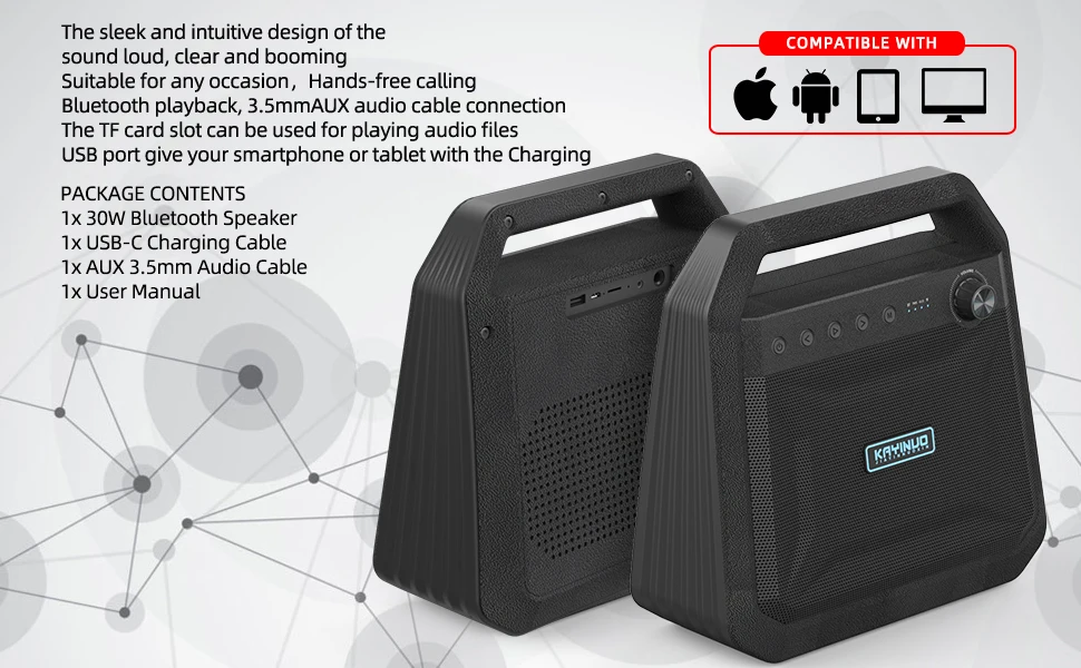 Factory Private model KAYINOW-K10 Outdoor travel portable Bluetooth wireless Super bass loud speaker - ANKUX.COM