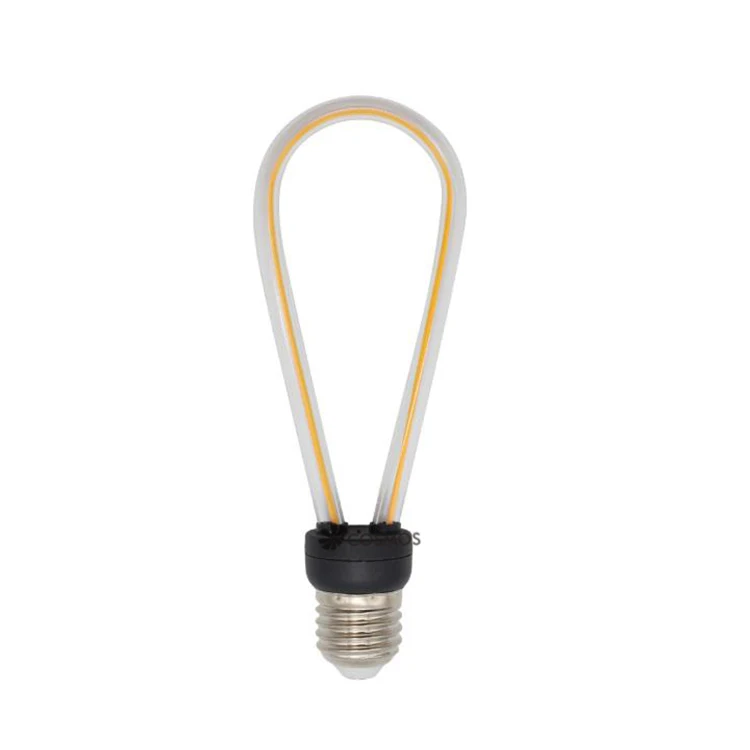 CE ROHS warm white ST64 U shape decorative E27 flexible led filament 12v