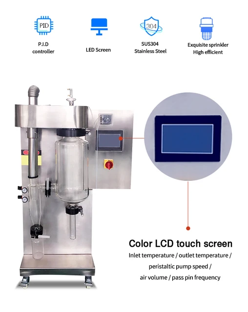 2L Stainless Steel Spray Dryer PID Controller Sensitive Materials