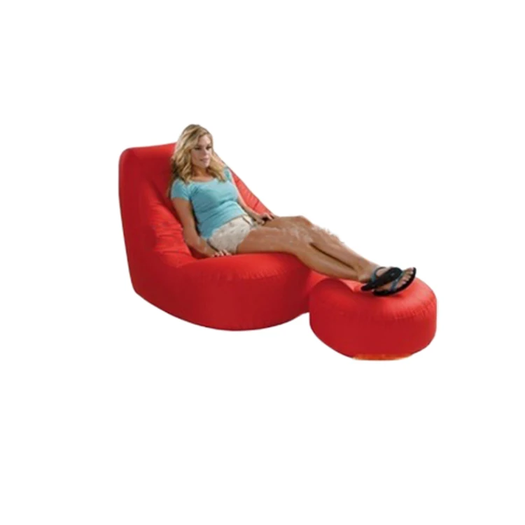 Pvc Inflatable Reclining Beach Chair With Footrest - Buy Pvc Inflatable ...