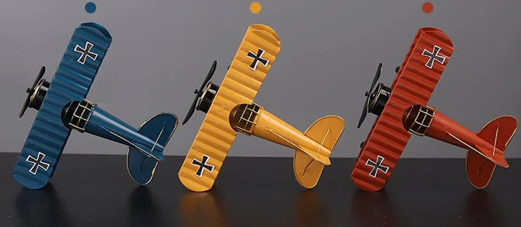 复古金属工艺品铁艺飞机模型装饰