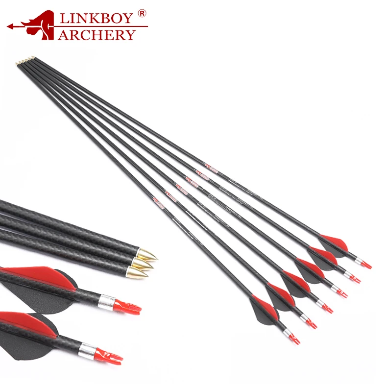Spine 250 3K Weave Carbon Arrows Compound Recurve Bow Hunting Archery Linkboy