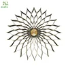 Factory Directly Decorative Gold Sunflower Metal Wall Clock