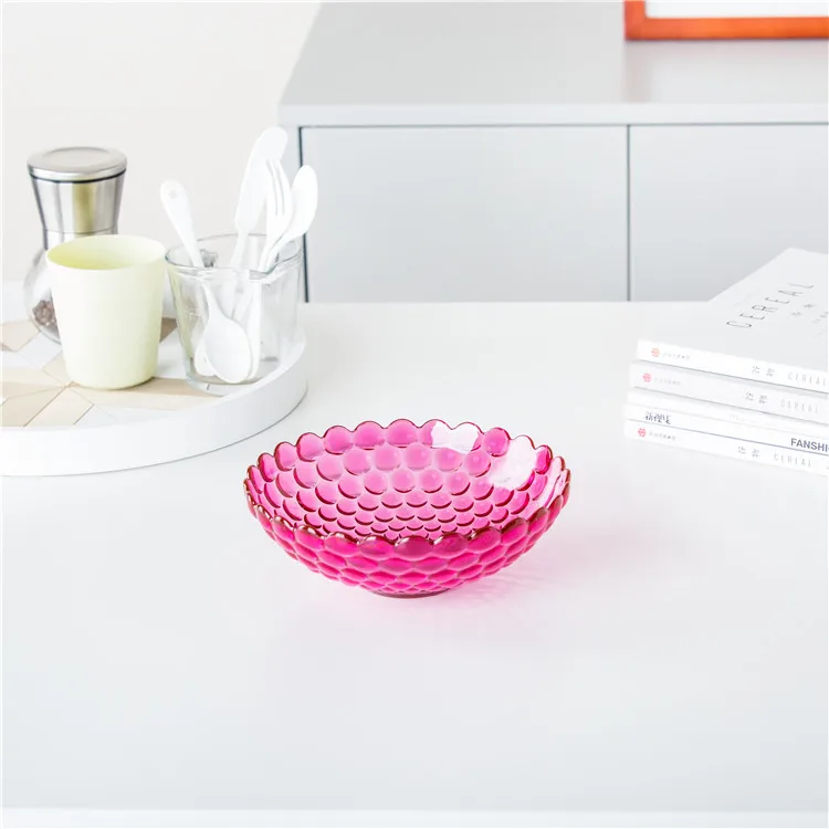 High quality eco-friendly home hotel used multi-colored round deep fruit plastic plate for gift .jpg