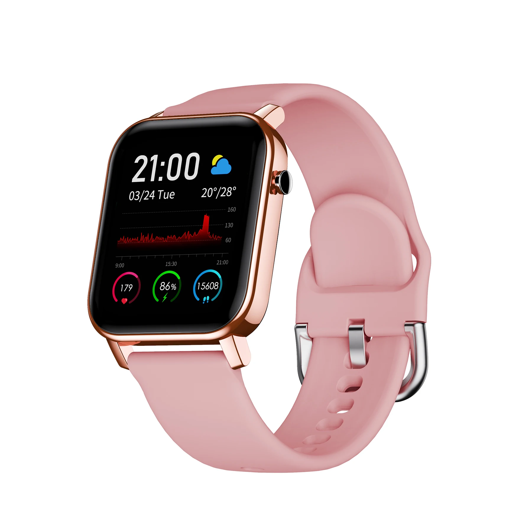 

Bluetooth Touch creen martwatch Heart Rate Blood Pressure Wrist martwatch,2 Pieces, Color