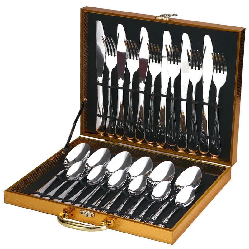 Kitchen Bulk Silverware Wholesale Silver Flatware Fork Spoon Knife Stainless Steel Cutlery Set
