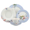 Wholesale Home decoration beautiful tableware blue floral bone china dinnerware sets for wedding party