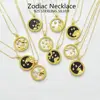Fashion S925 Sterling Silver Natrual Oysters Gold Shell Zodiac Necklace for Women