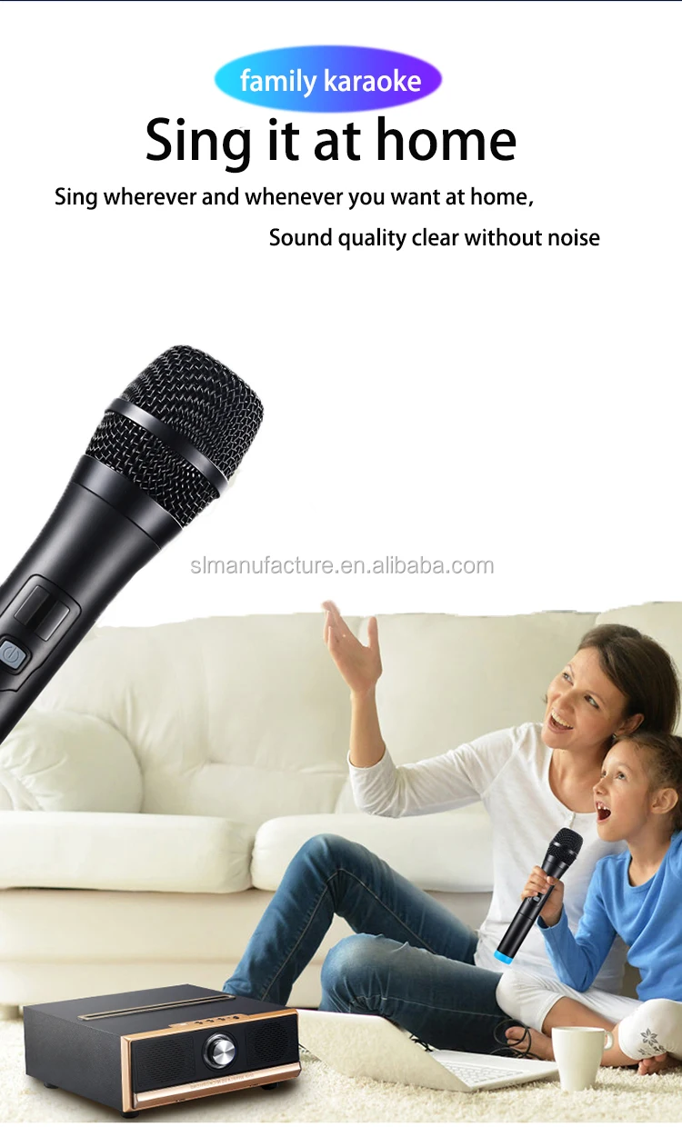 2000mah High Capacity Family TV Stereo Home Karaoke Blue tooth BT Wooden Speaker with MIC Microphone - ANKUX.COM