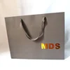 ZPT12-43 Top quality luxury metallic gold foil men's clothing packaging deep grey jeans shopping gift bags with strong handles