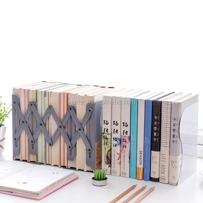 Expandable Bookcase Desktop Bookend Stand Holder Adjustable Book Rack