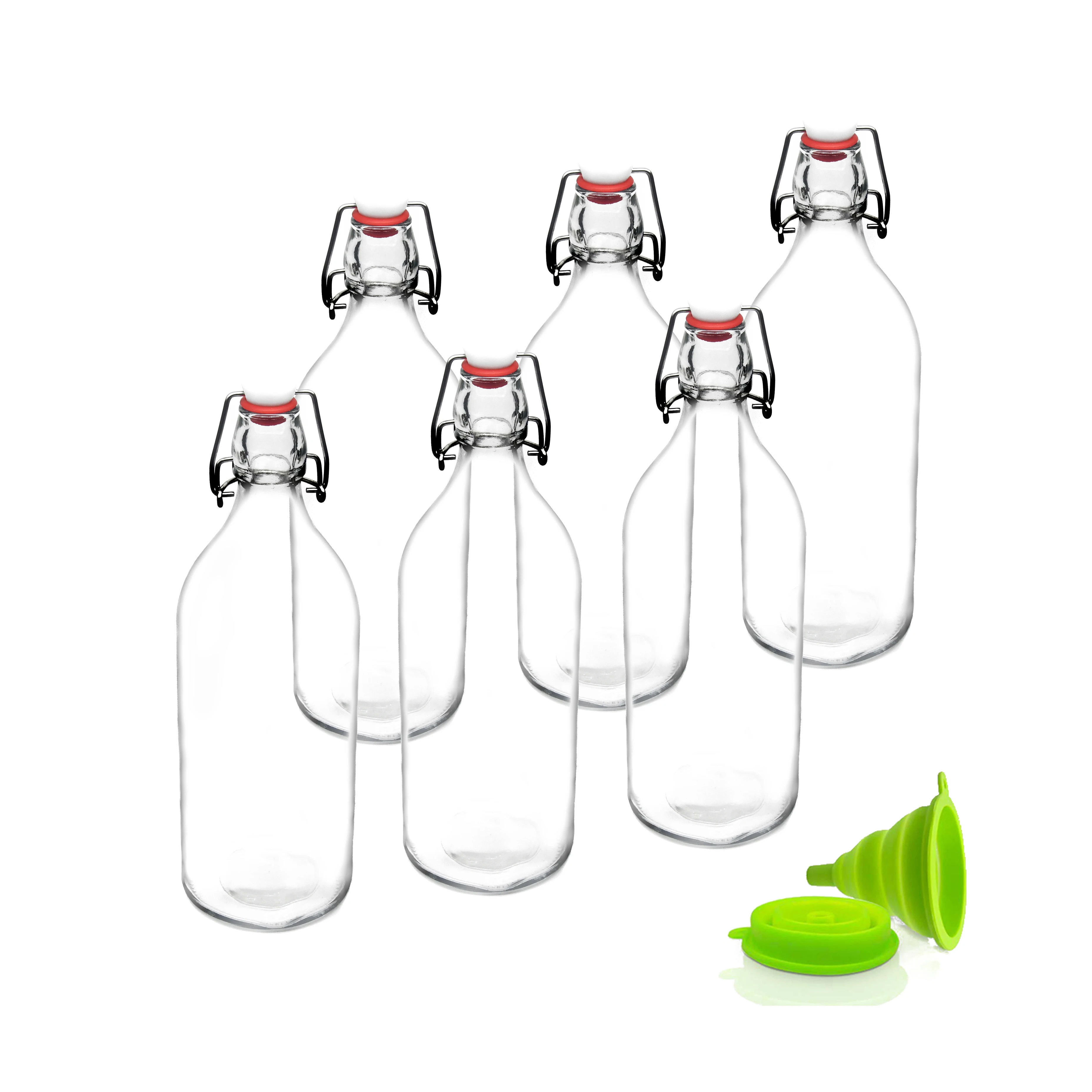 32oz 1000ml Empty Clear Glass Beer Bottle Wholesales With Stainless