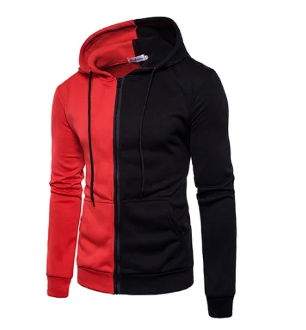 half red half white jacket