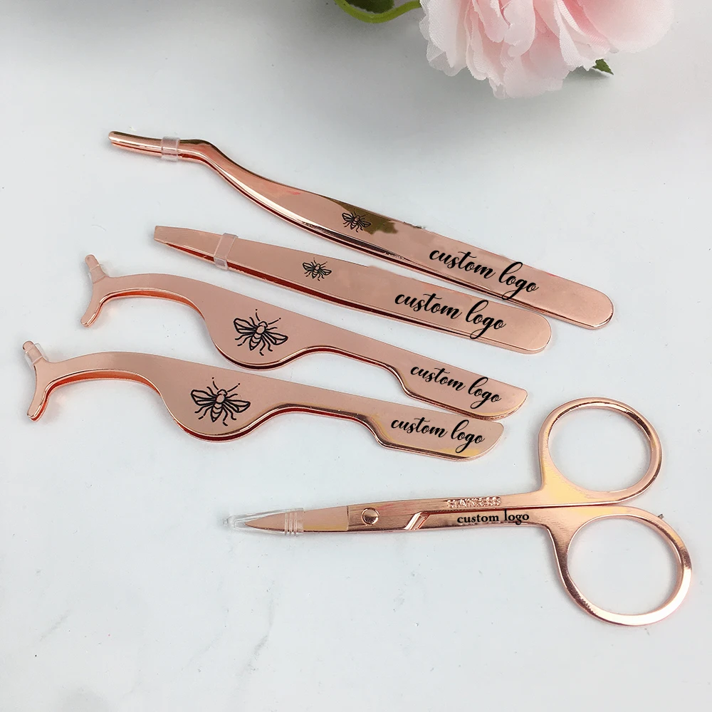 Custom Logo Stainless Steel Eyelash Tool Eyelashes Applicator Eyebrow