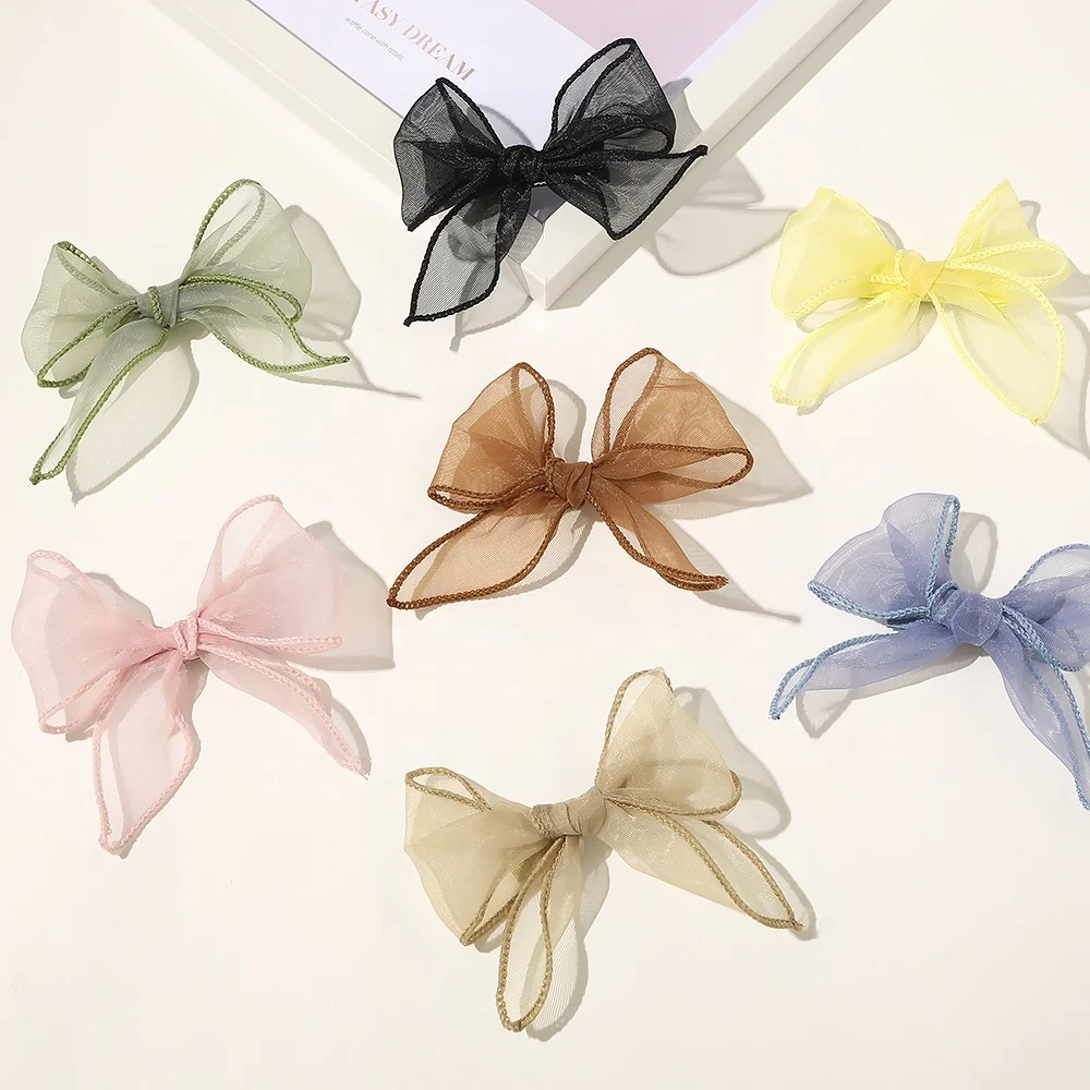 high quality handmade hairclip hairpin bow hair clips net yarn
