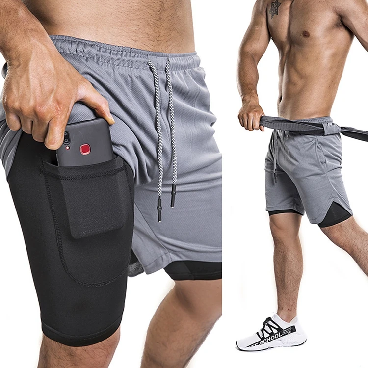 exercise shorts with phone pocket