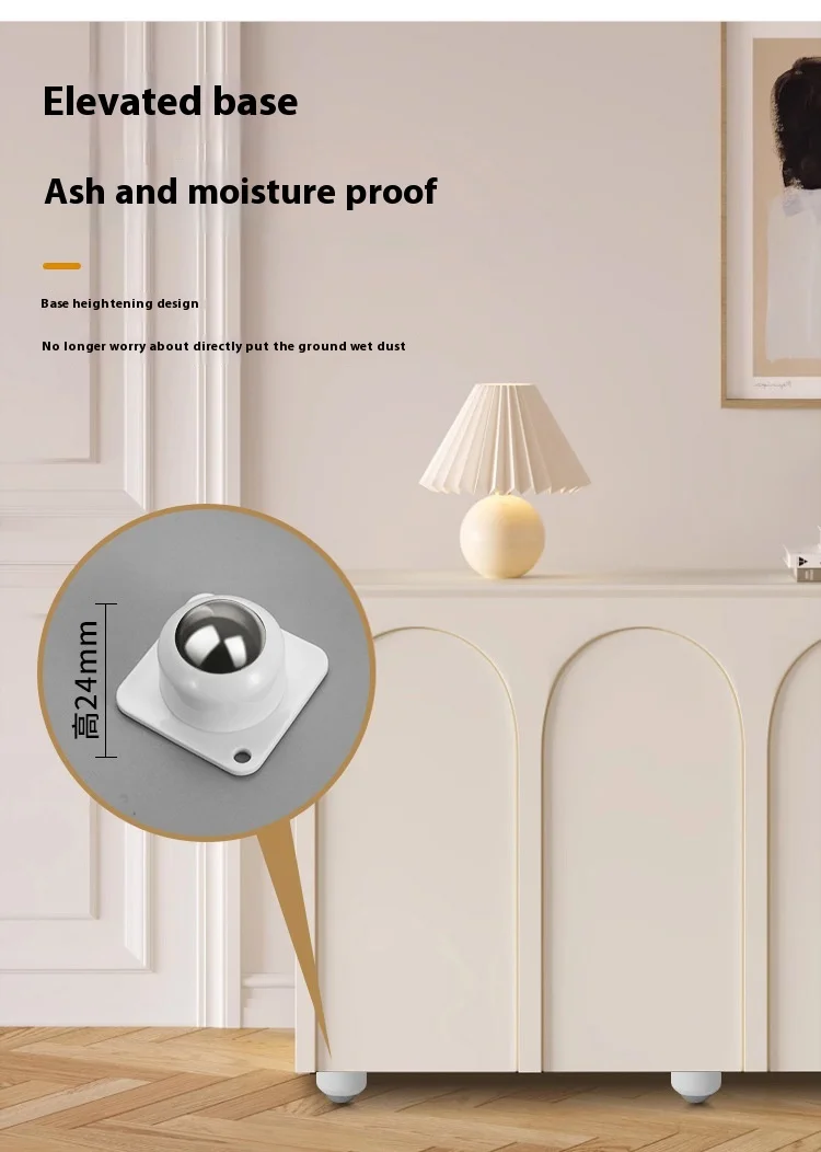 Modern Single Steel Ball Furniture Base Silent Mobile Punching Rotating Pulley Universal Adhesive Plastic Brake Small Wheel