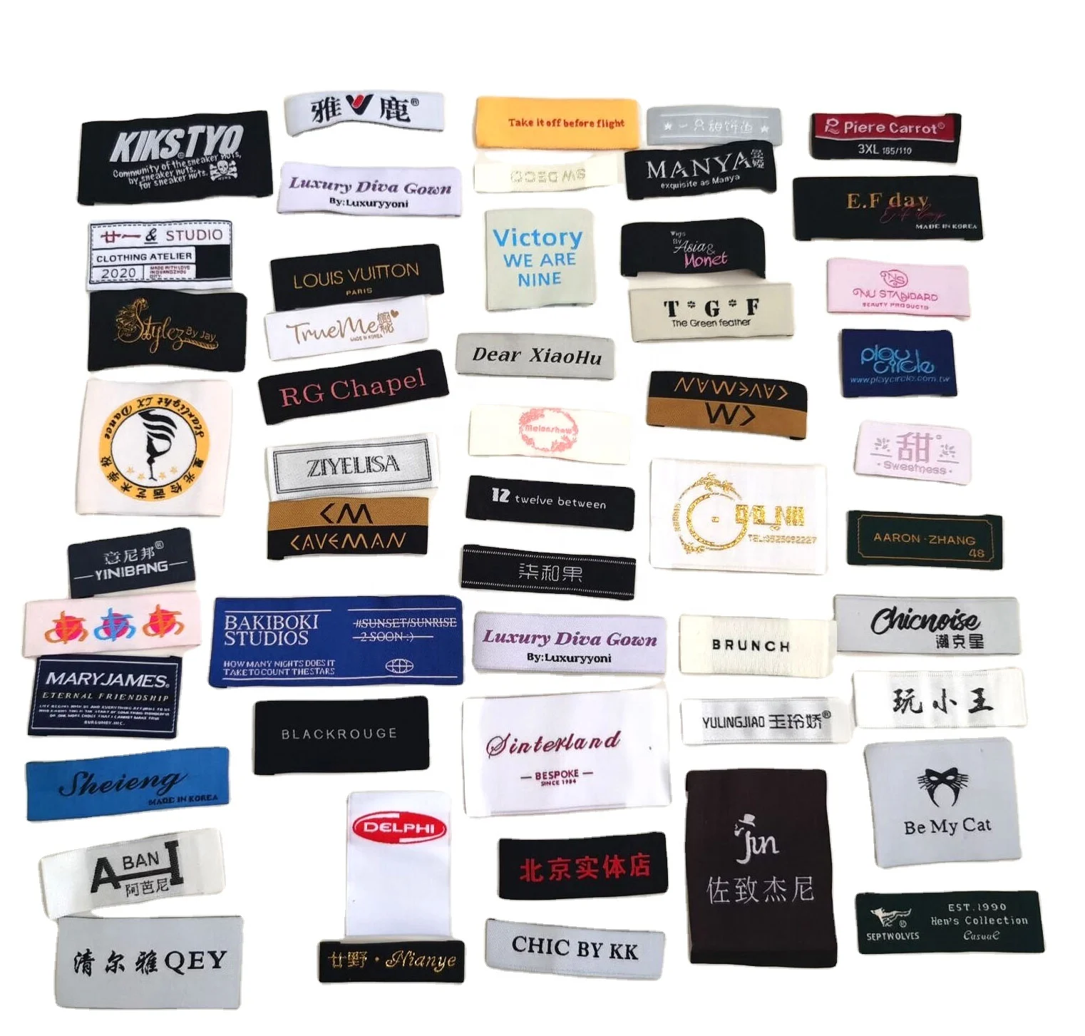 

labels for clothing,100 Pieces, Pink or custom