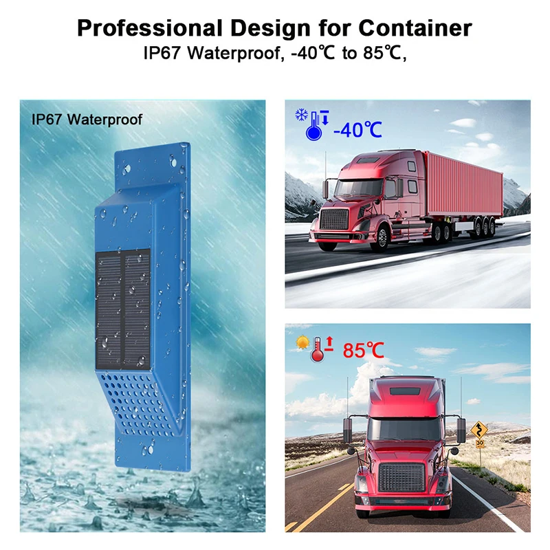 VJOY 3 Year Stand by Solar Panel TK411 Container GPS Tracking System Door Sensor with 4G SIM Container Gps Tracker