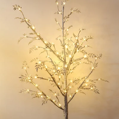 Factory Price Christmas Decoration Twinkle Star Lighted With Battery Gold Powder LED Tree Light Set