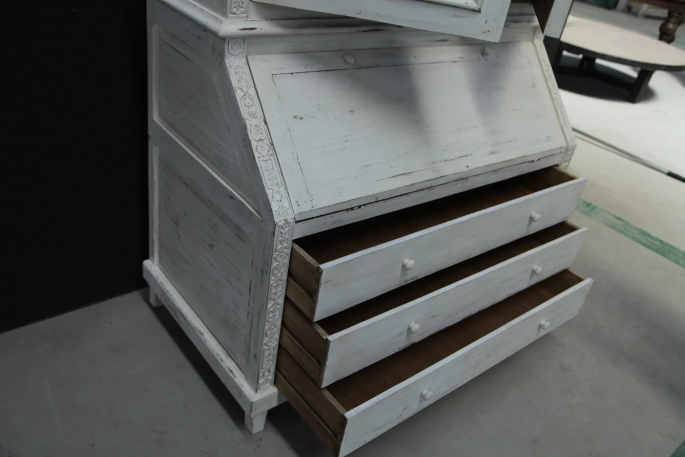 Francés De Sala De Estar Escaparate Gabinete De 2 Puertas De Vidrio