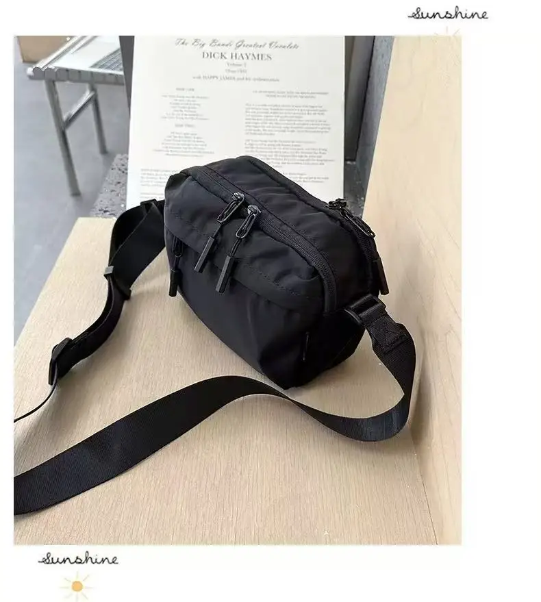 Unisex Japanese-Style New Lightweight Casual Fashion Multi-Pocket Crossbody Bag Waterproof Oxford Cloth Small Square Bag