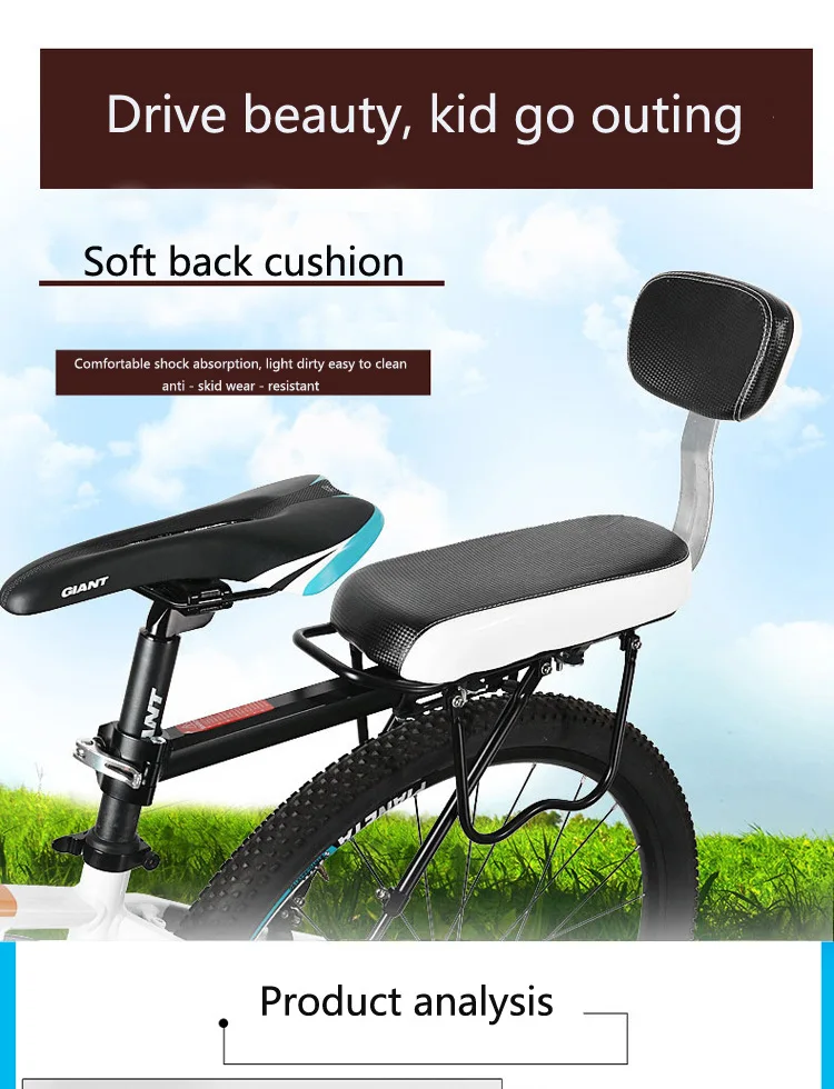 Bicycle Back Seat Bicycle Child Seat Cover Bike Rack Rest Cushion With