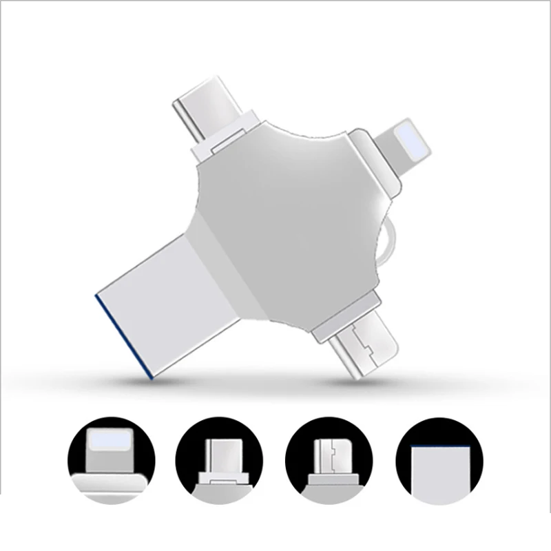 High speed USB large capacity 4 in 1 Otg memory stick USB flash drive 16gb 32gb 64gb for business gifts - ANKUX.COM