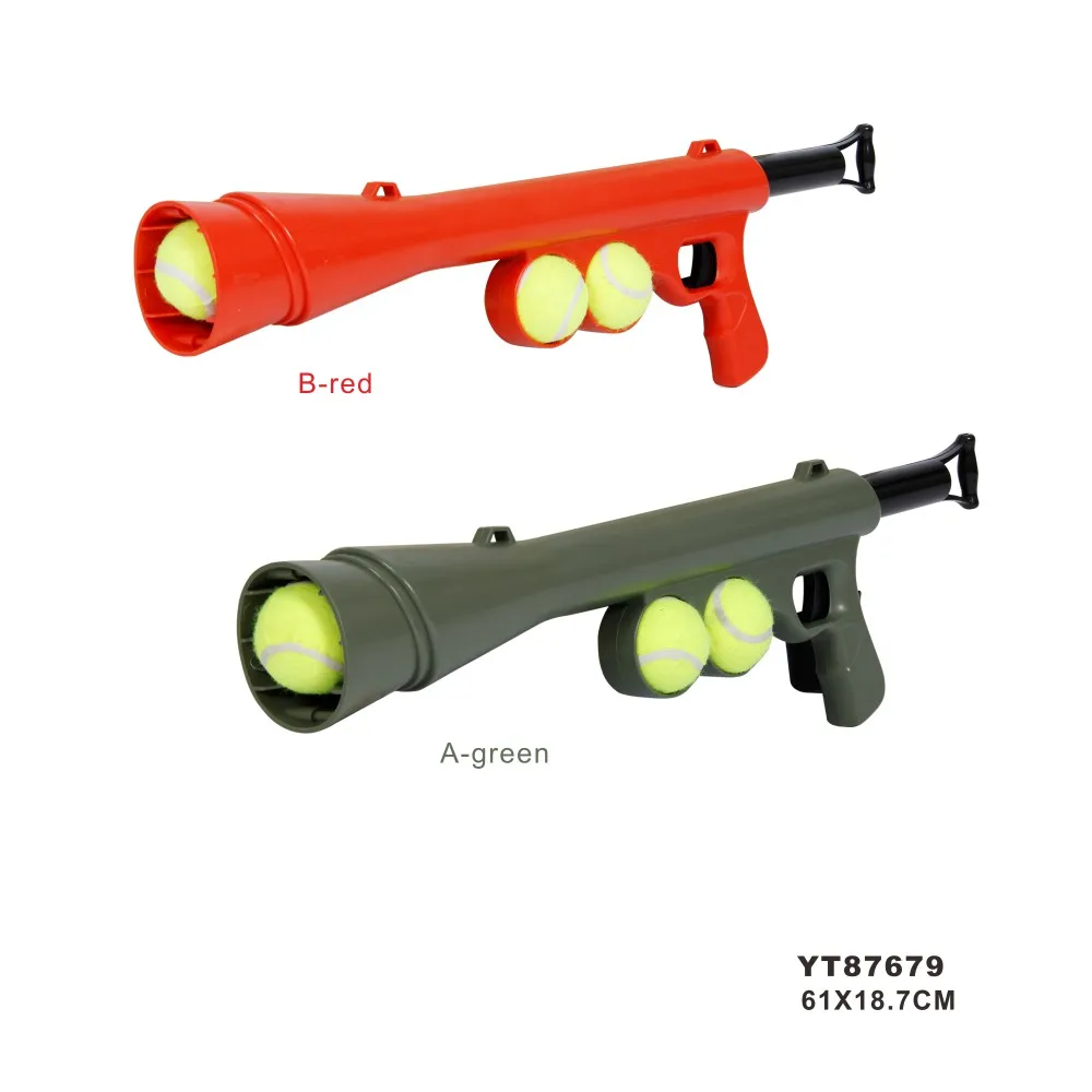 Dog Toys Interactive Pet Tennis Launcher Gun Durable Dog Ball Thrower