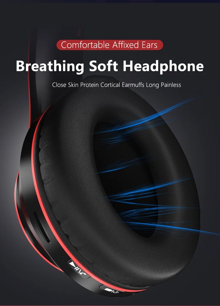 B39 headphone over ear wireless bt headset with microphone support tf card mp3 player with led colorful breathing lights - ANKUX.COM