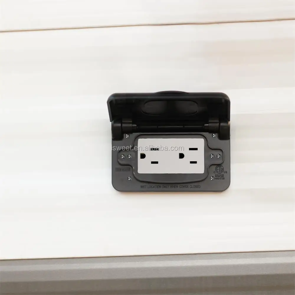 H10242 Gfci Outlet 15amp/125v With Waterproof Outlet Cover Black/white With North American