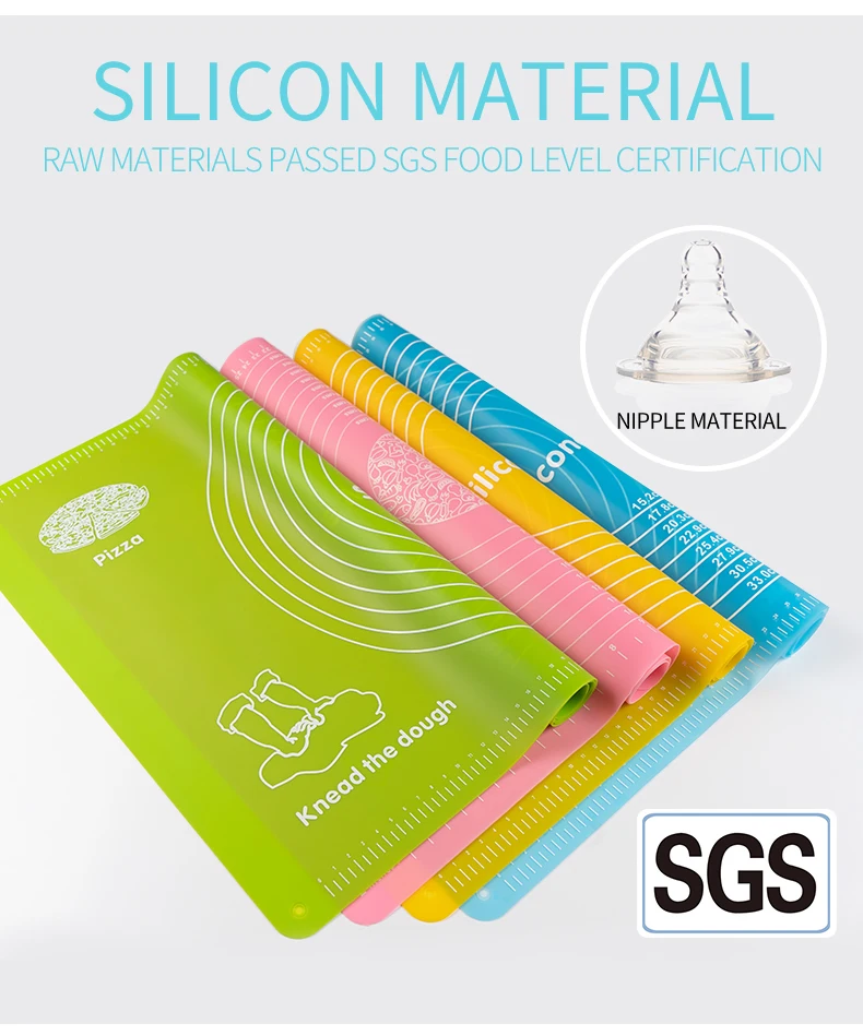 Multicolor Nonslip Highquality Kneading Dough Silicon Baking Mat