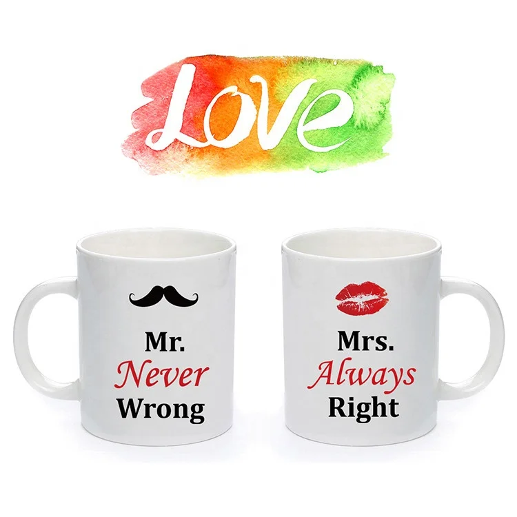 Custom Amazon Best Selling Personalised Mrs Always Right Design Ceramic