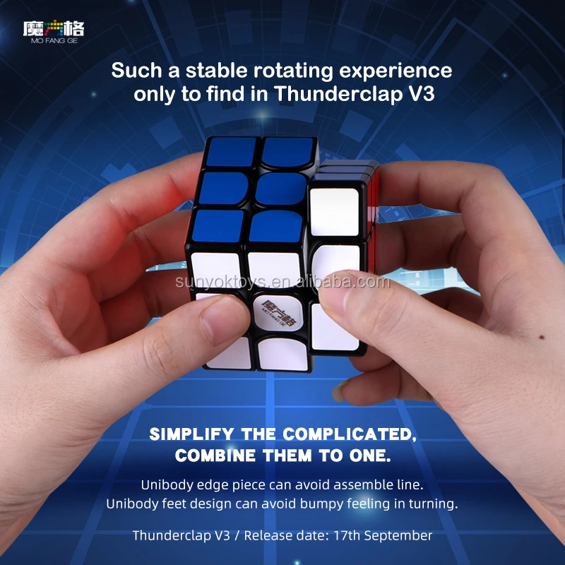 Qiyi Thunderclap/Thunderbolt 3x3 SPEEDCUBE Puzzle Altrimenti detto leiting 