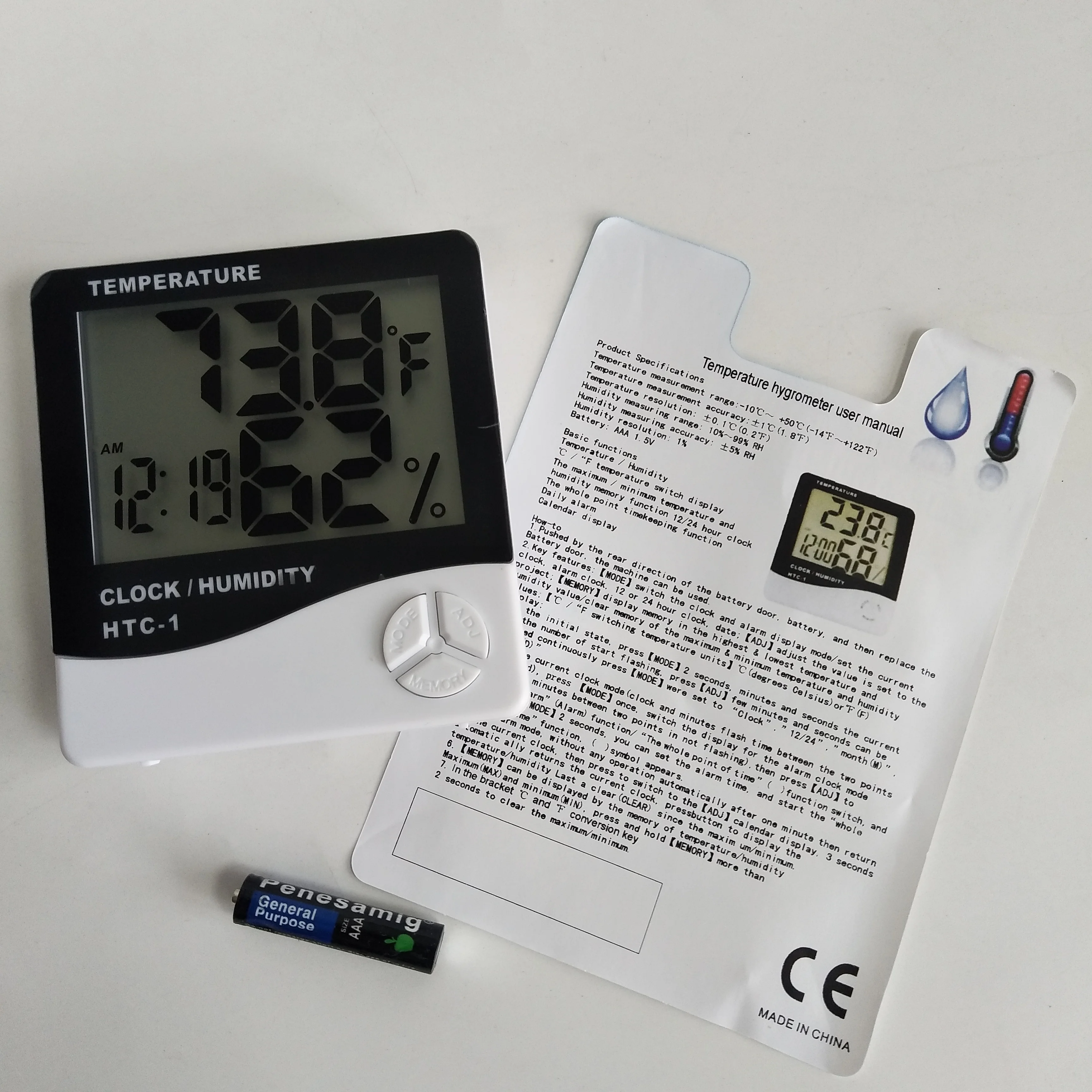 Black LCD Intérieur Thermomètre numérique hygromètre Température Humidité Affichage 