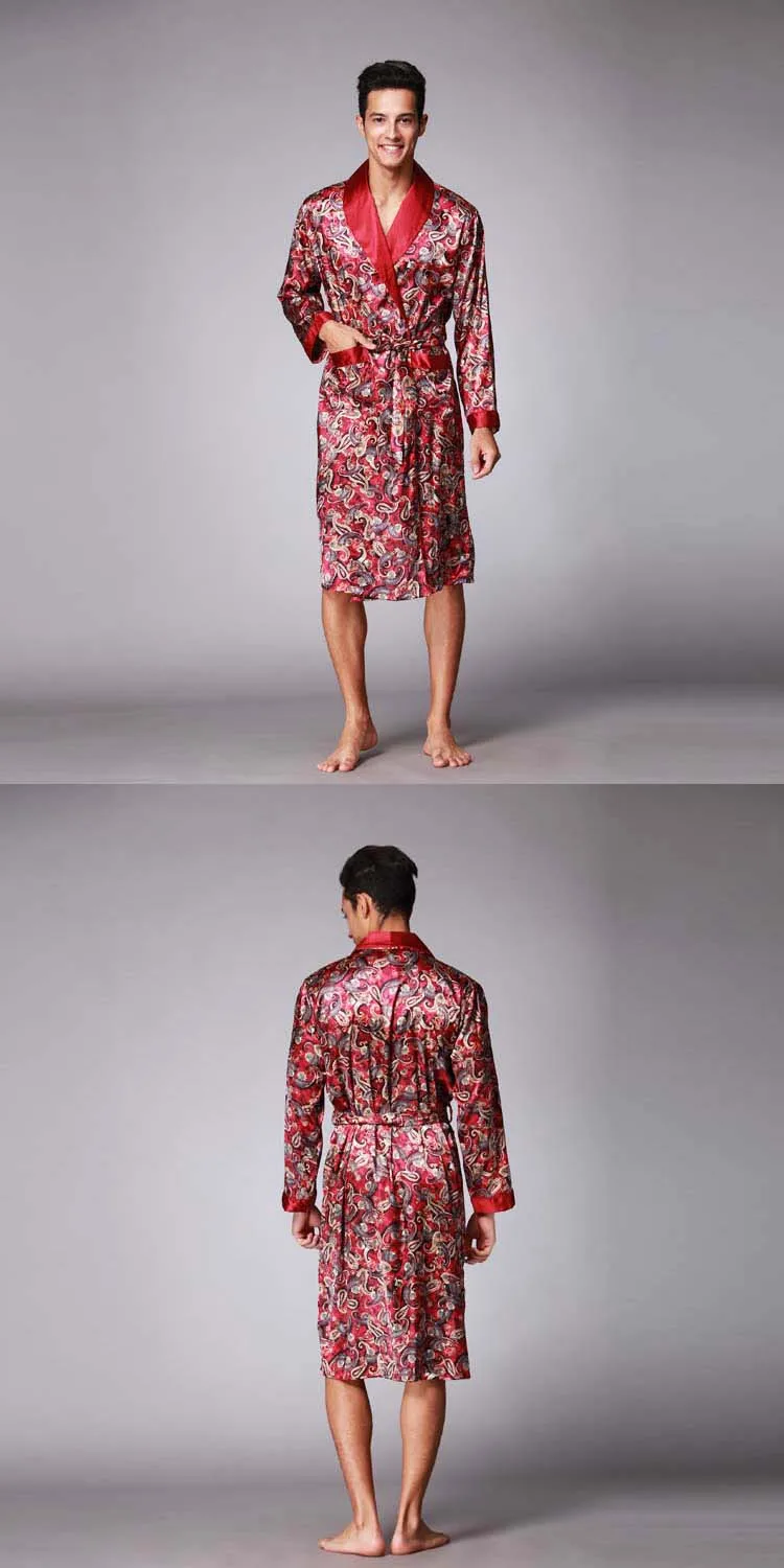 custom factory men satinrobe pajamas sleepwear adult pyjamas